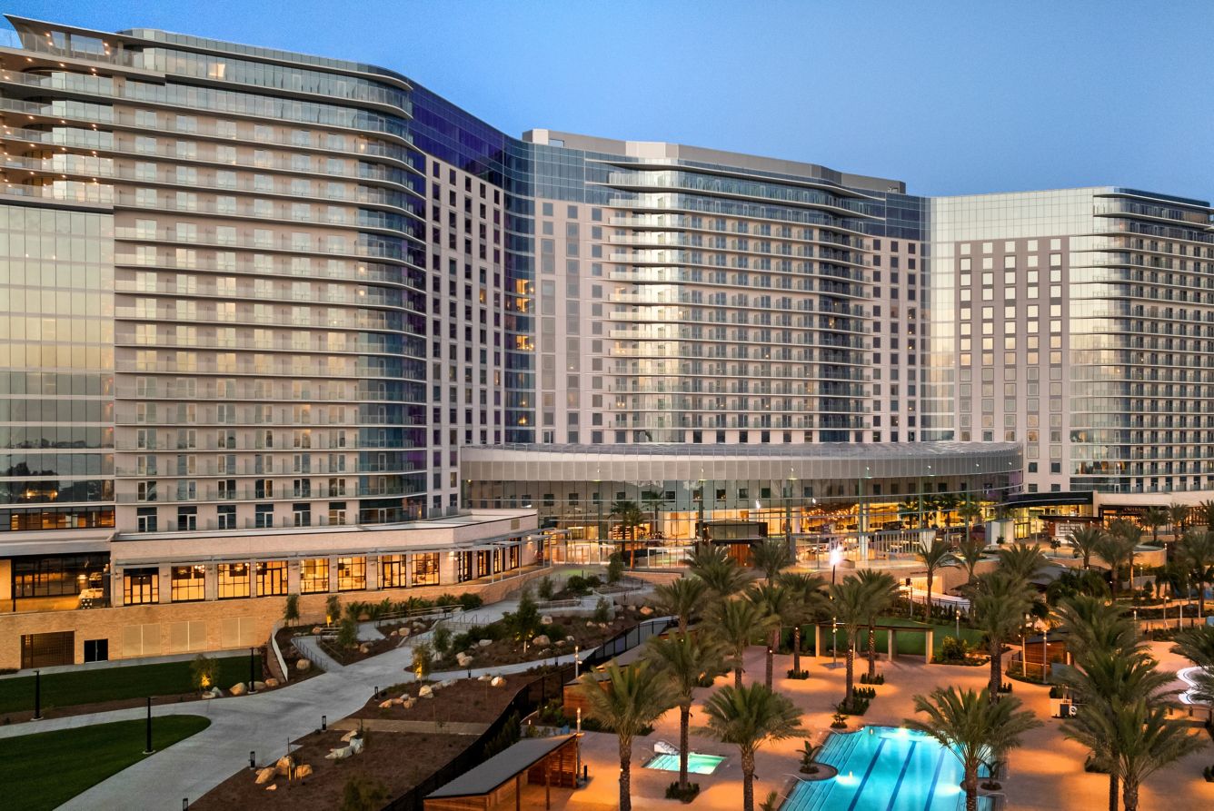 Gaylord Pacific Resort & Convention Center exterior at dusk